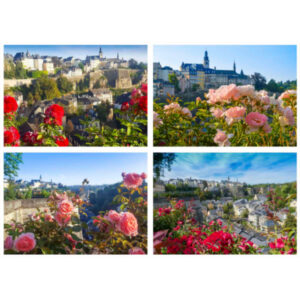 cartes postales: 4 vues depuis la roseraie 'Op de Rondellen' (promenade UNESCO) Ville de Luxembourg